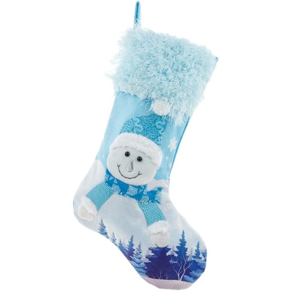 Chaussettes De Noël À Suspendre, Bas De Noël Brodés Bleus