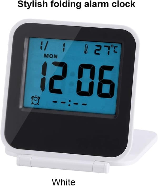 Digital reseväckarklocka, mini hopfällbar bärbar väckarkalender