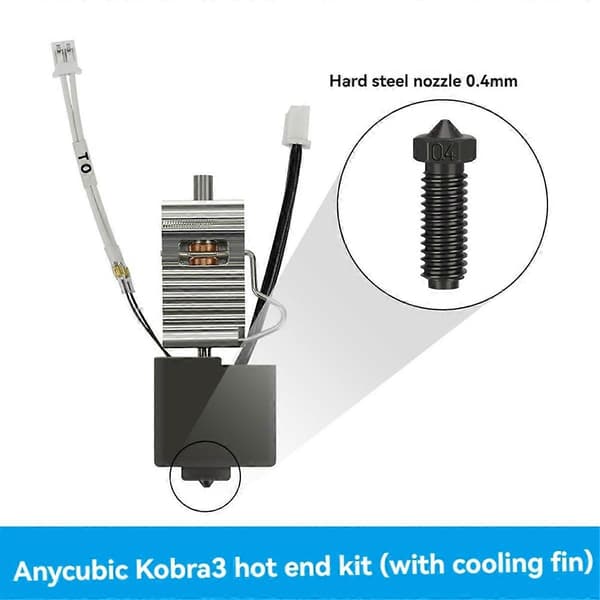 Til 3 Hotend Dyse Termistor Varmerør Varmeblok med Køleplade til Kobra3 Reservedele A