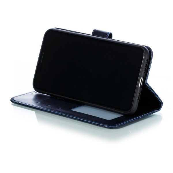 Präglat Spetsmönstrat Flipfodral för Samsung Note 10 Black
