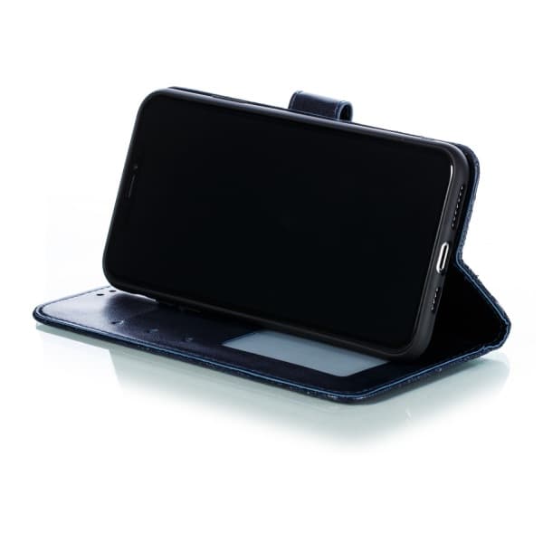 Preget blondeblomst flip-deksel til Samsung S22 Black