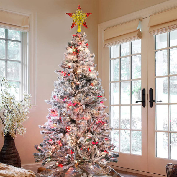 Christmas Tree Star Topper Glittered Xmas Tree Topper