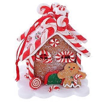 Julstuga Ornament Polymerlera Hus Hängen Julgranshängen