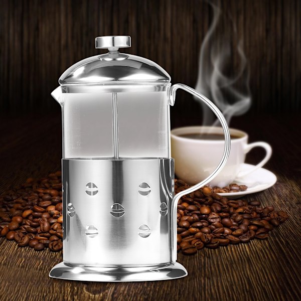 800 ml rostfria glaspresskanna för kaffe och te