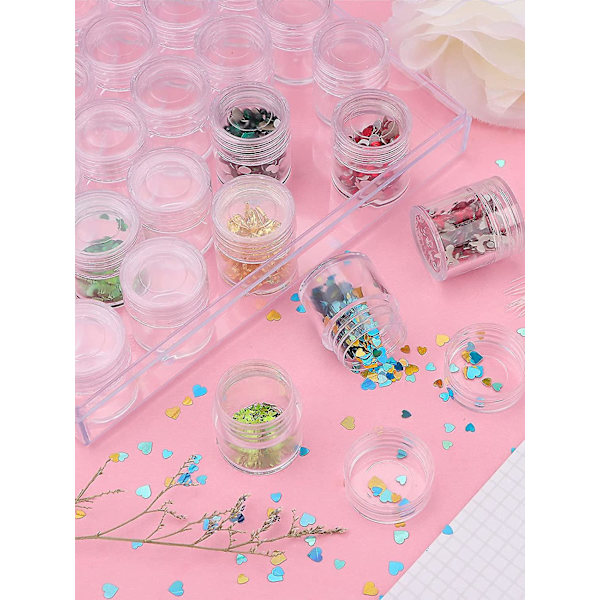 30 rutnät diamantbroderi förvaringslåda transparent nagelborr