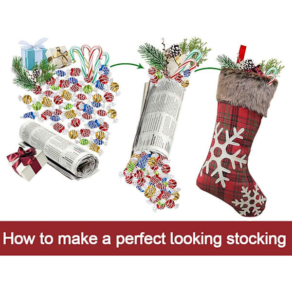 Christmas Stockings 2020, 18 Inches Burlap with Large Plaid