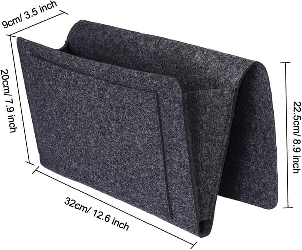 Caddy Organizer, Filt Sengekant Caddy Sengekant Lomme Oppbevaringspose wi