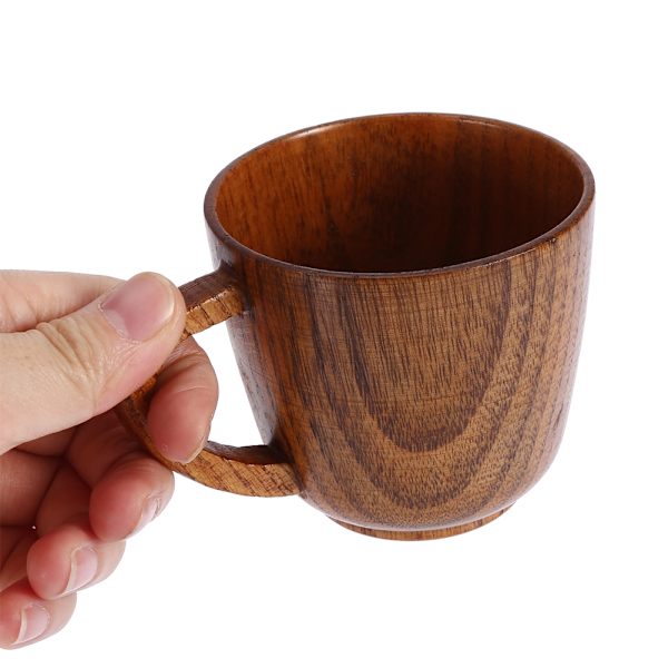 1 st träkopp handgjord naturlig trä kaffe te öl juice