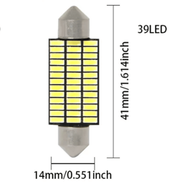 Bil Lyspærer, 8 Stykker Led Shuttle Lyspære, Led Nummerplate