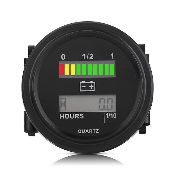 12V/24V/36V/48V/72V LED Digital Batteriindikator med Timeteller for Golfbil