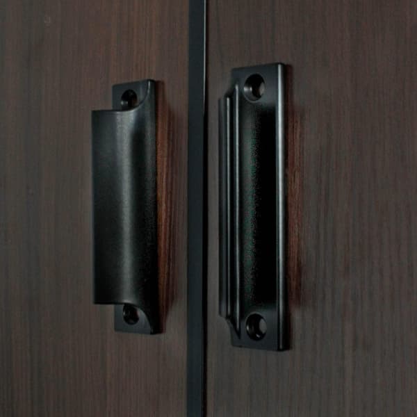2 stk. Skydedørsgreb, Aluminium Møbelgreb, Sort Ki