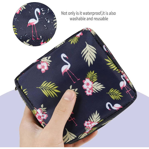 13*5*13cm, (flamingo) 2 stk. Oppbevaring av sanitetsbind, Sharp Waterpro