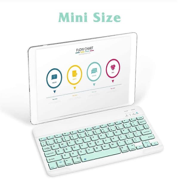 10 tommer genopladeligt Bluetooth-tastatur ultratyndt bærbart Bluetooth-tastatur til IOS, Android, enheder A