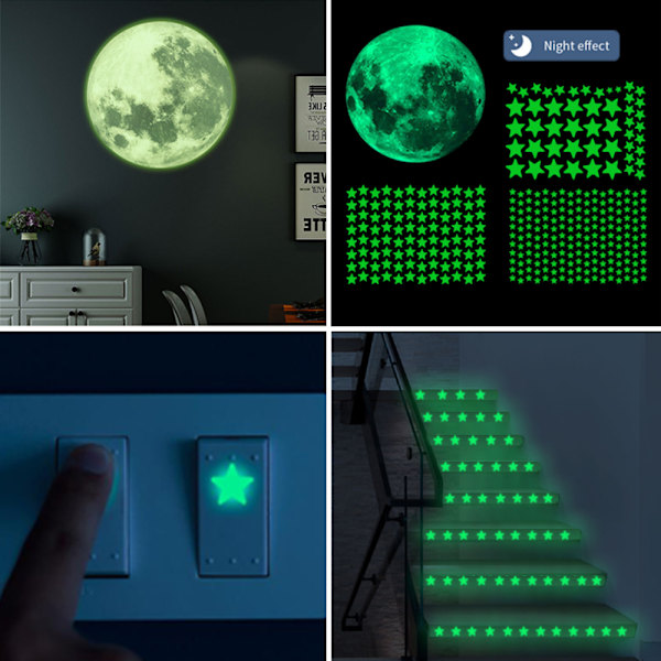 Glow in the Dark Stars för tak, lysande stjärnor för tak