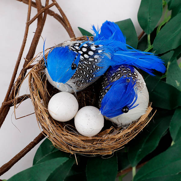 6 Set Påsk Konstgjorda Fågelbon Ägg Dekor Simulerade Skumfåglar Fjäderfåglar Hantverk DIY för Påsk Hem Ornament Trädgårdsarbete Naturdekoration