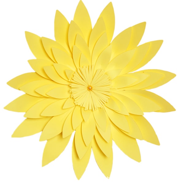 Blommor Väggkonst Dekor, Flera Lager Blomma för Inomhus Utomhus Hem Sovrum Vardagsrum Kontor Trädgård Light yellow