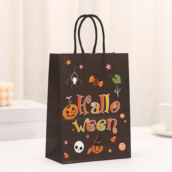 30 st Halloweenpåsar Små Boo-påsar Kraftpapper 30 st Silkespapper Godis Presentpåsar för Halloweenfest Barn Tema Födelsedag Baby Shower Party Style 1