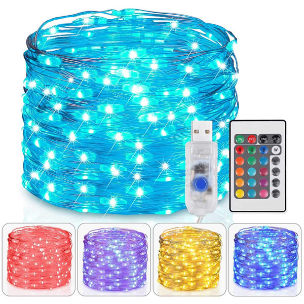 5 meter 50 LED ljusslinga USB ljusslinga med fjärrkontroll 16