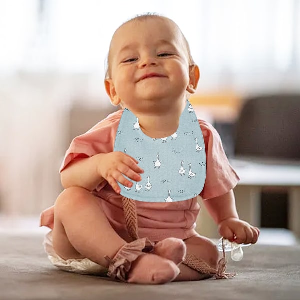 2 st Babyhaklappar Dregelhaklappar för Unisex Pojkar Flickor, Mjuka Bomullshaklappar för Tandsprickning och Dregel Style 1