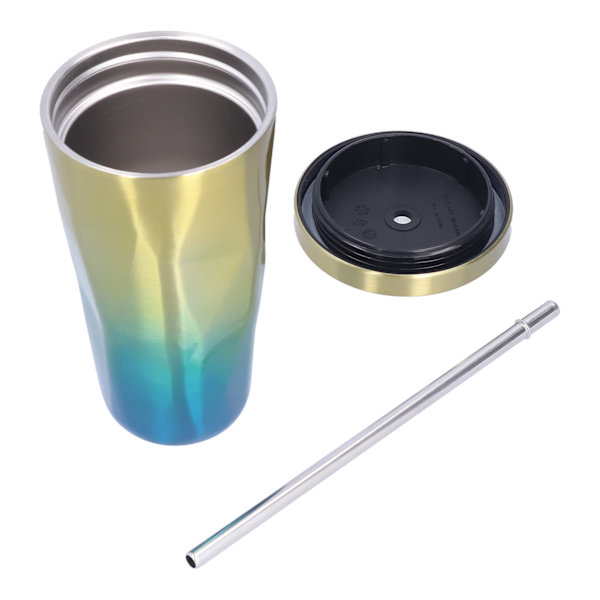 500ml Rostfritt Stål Kaffe Mugg Kaffe Mugg med Sugrör Bra
