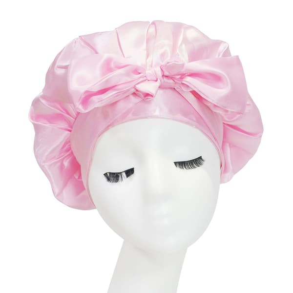 Kvinnor Satin Solid Sovhatt Nattmössa Hårvård Bonnet N
