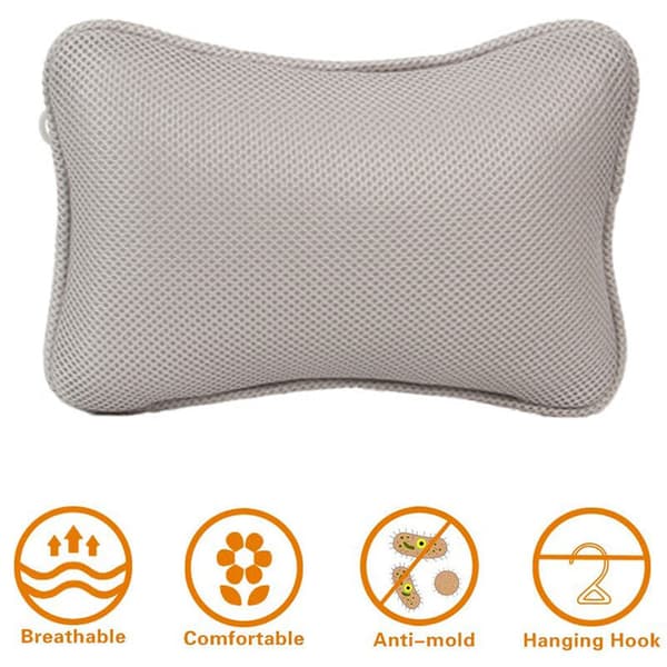 Badkudde med 2 sugkoppar Polyester nackkudde Snabbtorkande