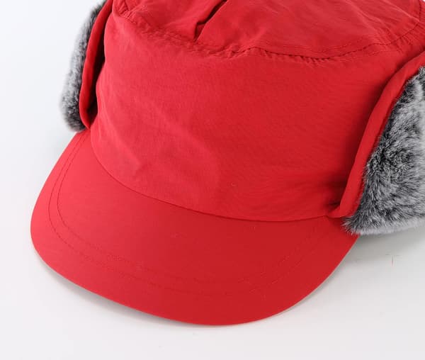 1 st Vinter Öronskydd Skidmössa Herr Vinterhatt med Skärm Varma Öronlappar Hatt Fuskpäls Baseballkeps Red