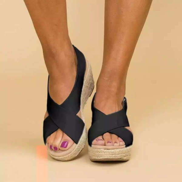 Klädd sandaler för kvinnor Ankelrem Kortfattad sommar