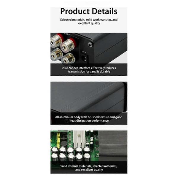 2.1-kanals effektforsterker for hjemmebruk Digital liten effektforsterker Feber Bil Bluetooth Stereo EU-plugg