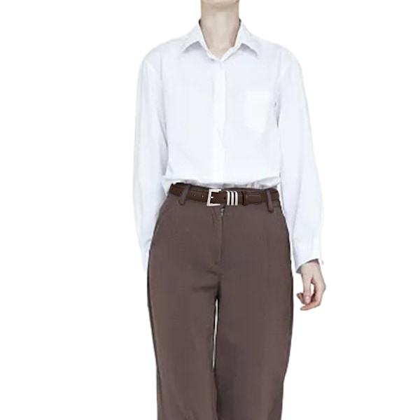 1 PU läderbälte Enkel stil klänningsbälte Bredd: 2.3CM längd: 105CM brown
