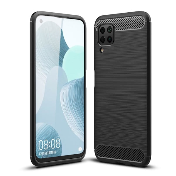 Huawei P40 Lite Karbon fiber Texture Skal - Svart Svart