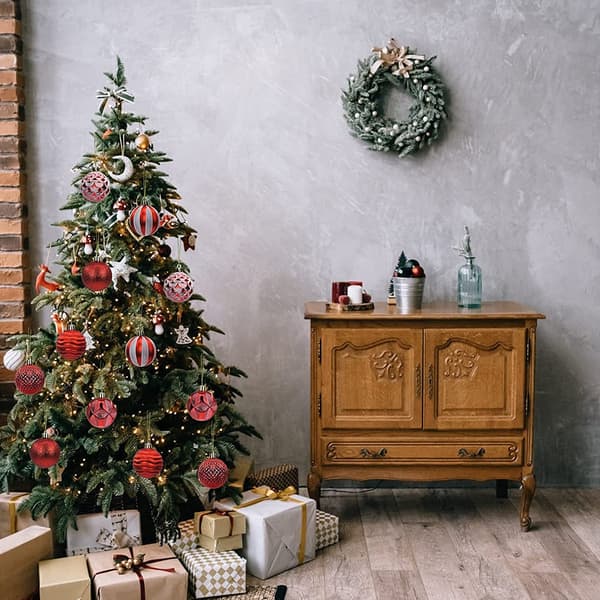 12 stk. Julekule Juletre Anheng Dekor Shatterproof Julepynt Sett red