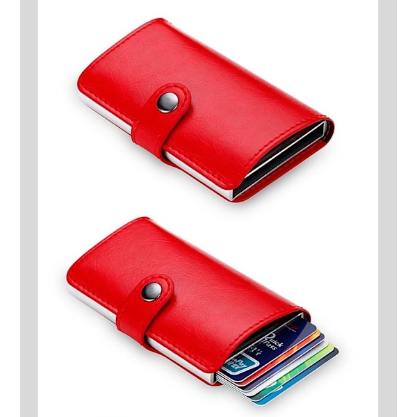 Korthållare RFID-skydd Plånbok Automatisk Pop-up - Röd Röd