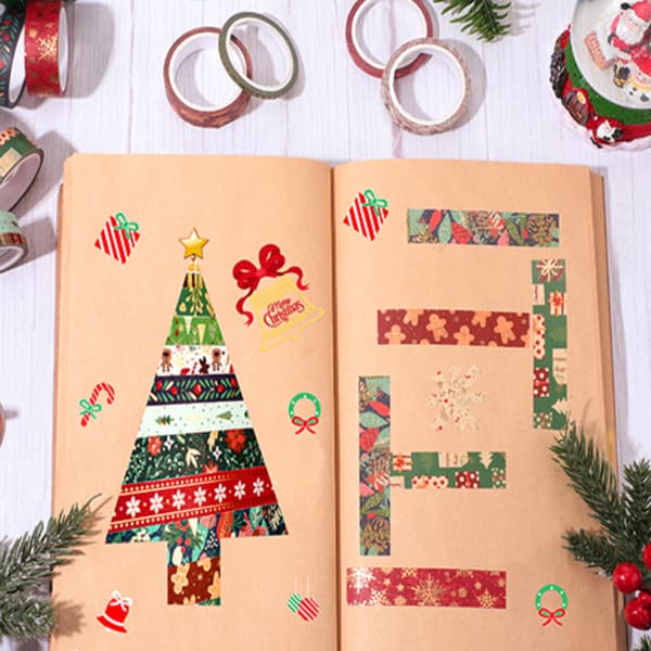 Creative Craft Projects Jul-Washi-tejp-set, multifunktionella dekorativa papperstejper för pyssel, DIY, scrapbooking, inslagning (21 rullar, olika)