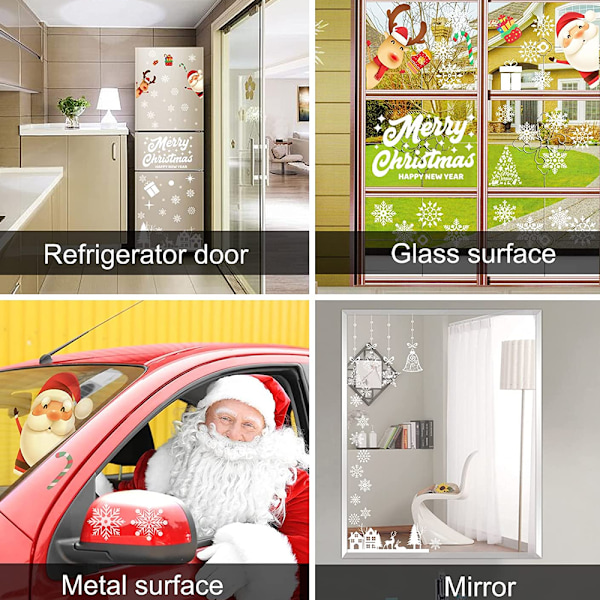 Christmas Window Clings Snowflake Reindeer Santa Claus Elf