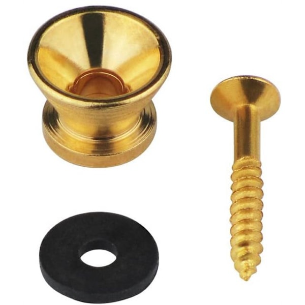 Metall Gitarrbandsknappar Lås Ändstift Bandlås med Skruvar för Elektrisk Akustisk Gitarr, Bas, Ukulele, 4-pack Golden