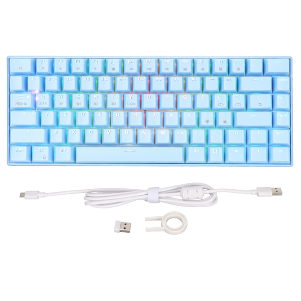 Mekaniskt tangentbord 82 tangenter RGB Tre lägen Stöd för trådlöst 2.4G BT3.0 Ergonomiskt 1800mAh Batteri Trådbundet tangentbord Linjär brytare