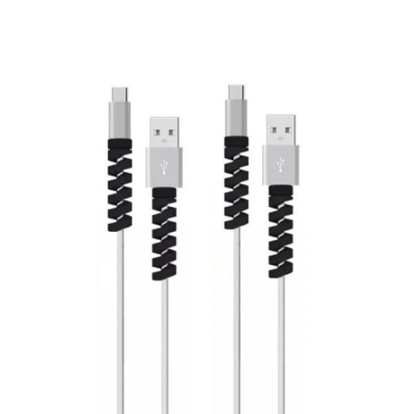 5-osainen USB-kaapelisuoja - Musta Musta