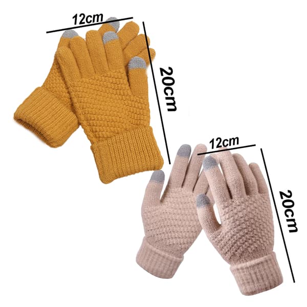 Vinter berøringsskjermhansker, varme strikkehansker med elastisk mansjett, vinterhansker style 2