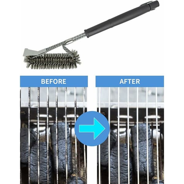 Grillbørster og skraper for grill i rustfritt ståltråd