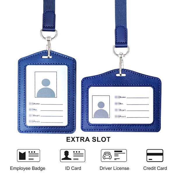 2-pack läder ID-korthållare, vertikal/transversal ID