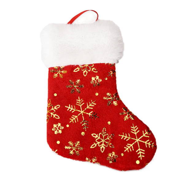 Christmas Mini Stockings, Glitter Snowflake Star with Plush