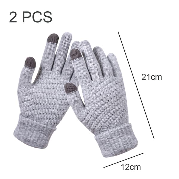 Vinter Touchscreen Handsker Varme Fleeceforede Strikhandsker Elastisk Manchet Vinter Teksthandsker