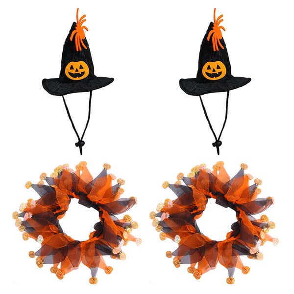 Sæt med 2 Halloween Hat Bib Sæt Halloween Kappe Hat Sæt Dekorationer
