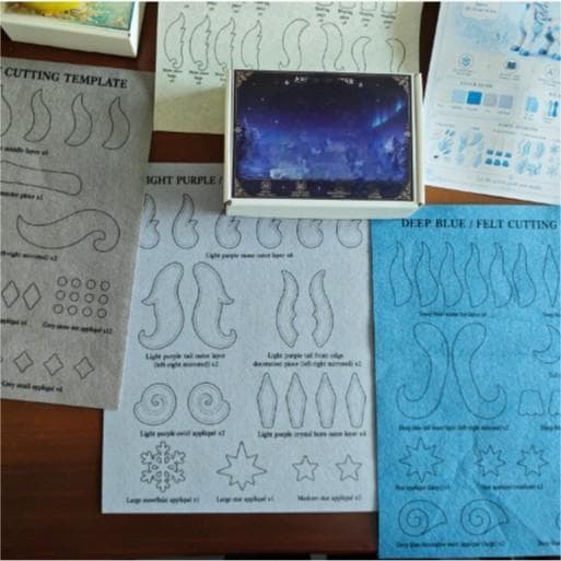 Vinter Arktis-tema Non-Woven Tyg DIY Patchwork Kit – Perfekt för Nybörjare, Handdekorerad med Sammetstyg – Presentstil 8