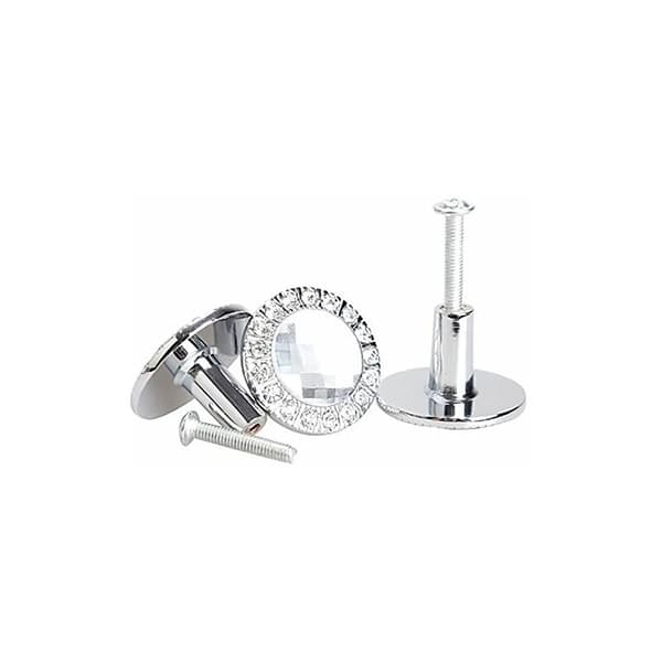 4 stk Runde Dørknapper 30mm Håndtak Glitrende Krystall Rhinestone Hånd