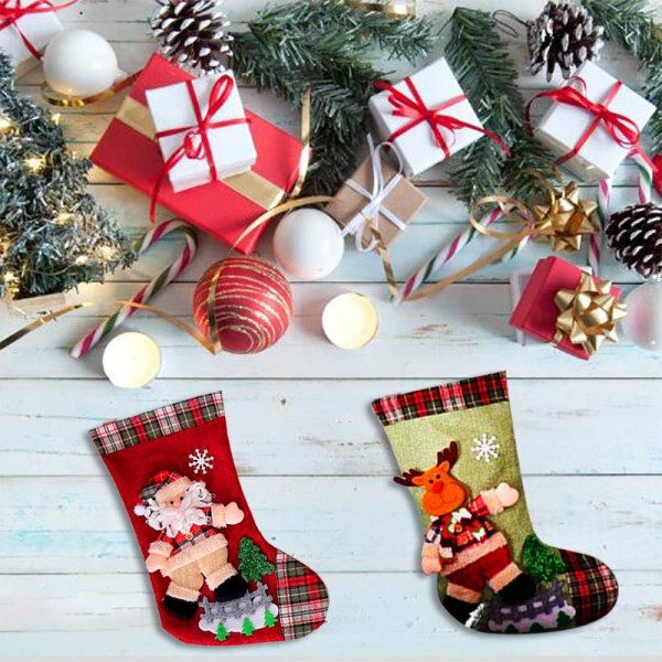 Lot de 2 chaussettes de Noël 40,6 cm Grand sac cadeau pour