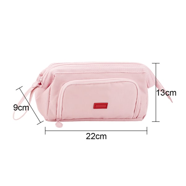 Dubbellagers båtformad pennväska med stor kapacitet multifunktion Pink