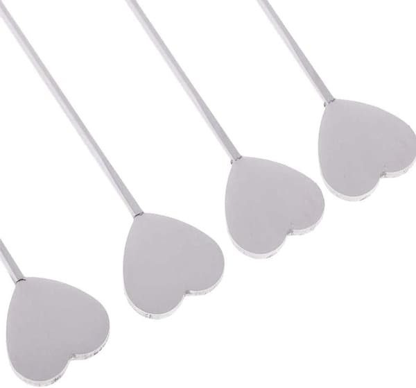 Sølv 16cm 4 Stykker Cocktailrørepind i Rustfrit Stål