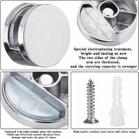 8 stk. Runde Speilglassklemmer Sink Legering Badersspeilklemmer